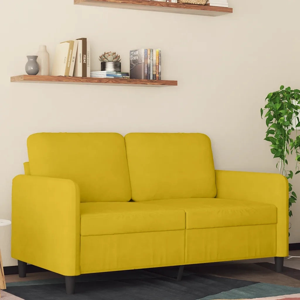 Divano a 2 Posti giallo 120 cm in Velluto