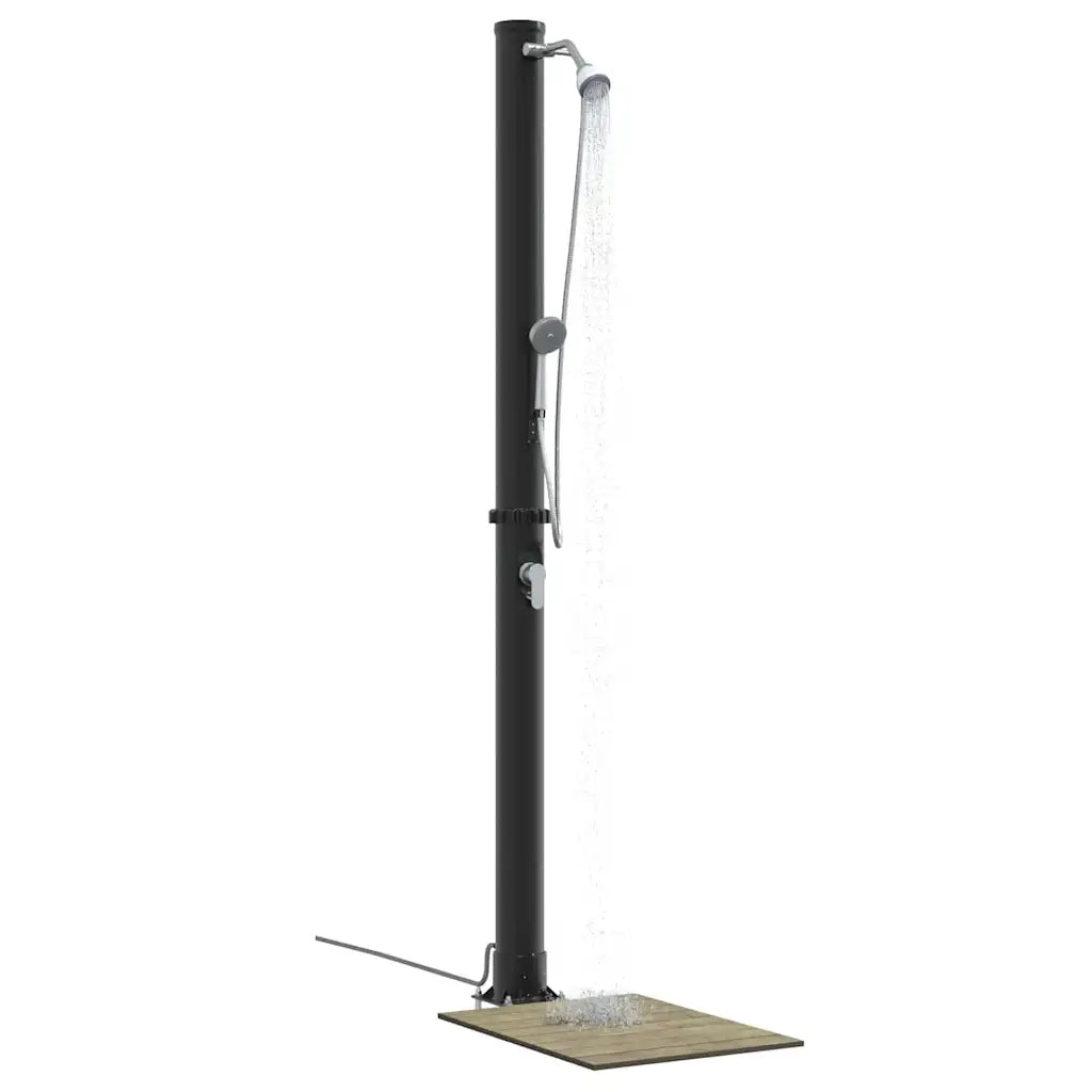 Doccia Solare da Esterno Nero 217 cm PVC e Alluminio CFW5110682