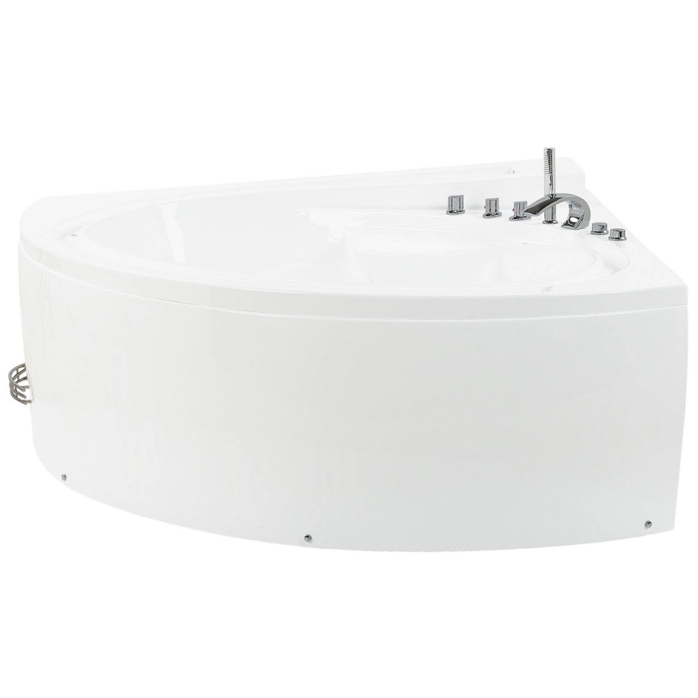 Vasca Idromassaggio Bianco Sanitario Acrilico Illuminazione LED Doppia 206 x 164 cm Ovale Design Moderno