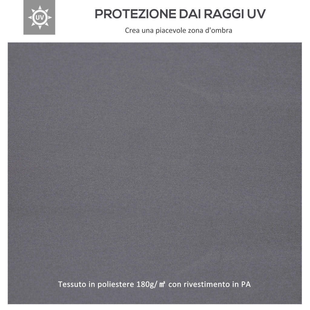 Tetto Gazebo 3x3m 2 Livelli UV Resistent ¨C zephmum ¨C Grigio Scuro