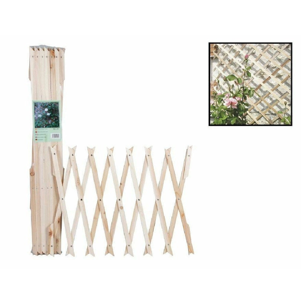 Trade Shop - Traliccio Legno Rete Estensibile Piante Rampicanti Staccionata 100x300cm 206430 -