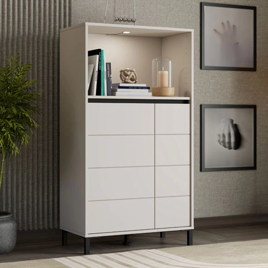 Madia Cosoleto, Credenza 2 Ripiani, 74x40x135h cm Bianco Crema
