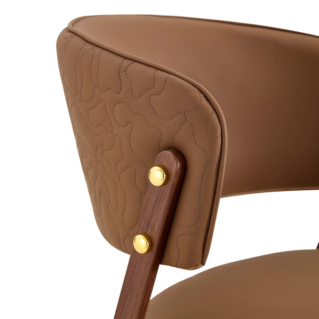 Sedia da pranzo moderna in PU con struttura in metallo e schienale ergonomico