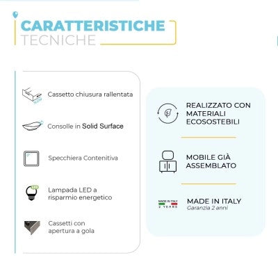 Mobile bagno con lavabo doppio 120 cm grigio cemento e specchio Master