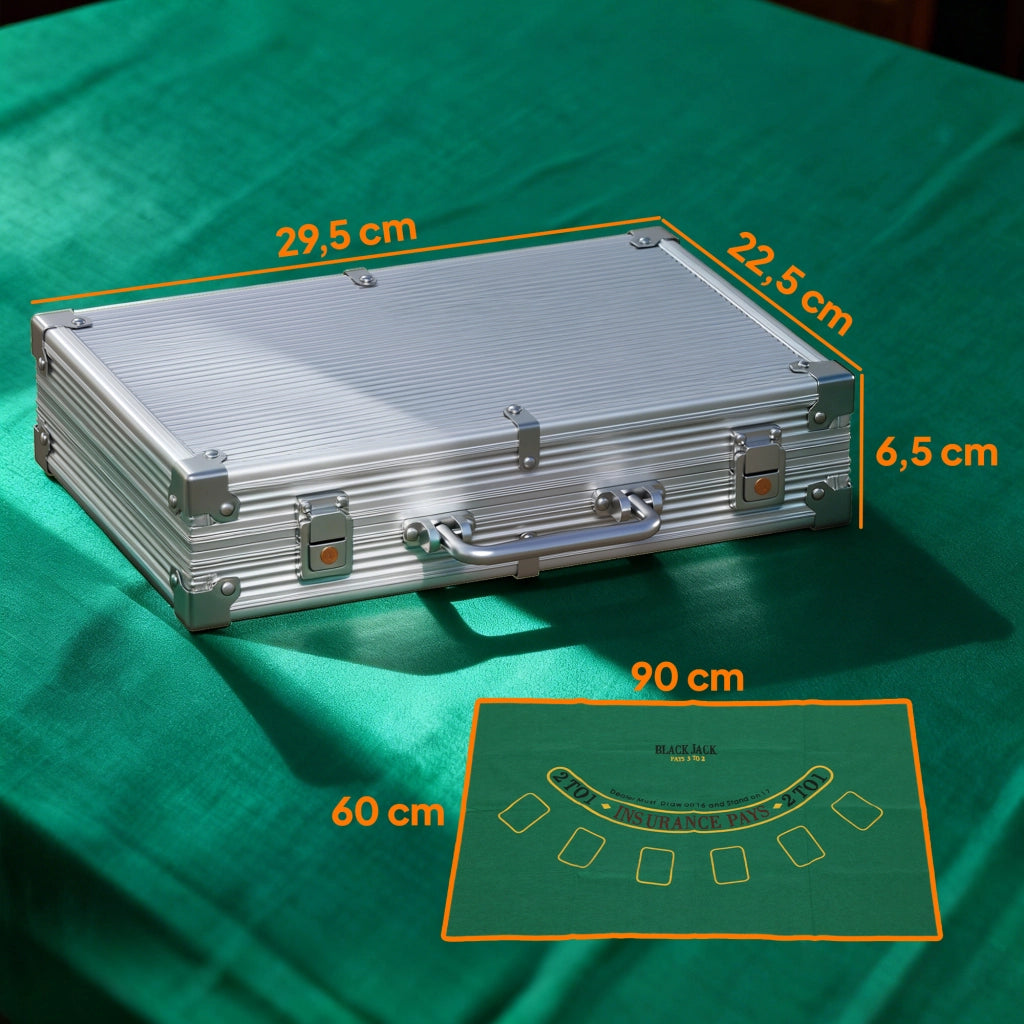 Set Poker 300 Pezzi ¨C Xylo ¨C Con Valigetta, Dadi, Dealer Button e 2 Mazzi di Carte