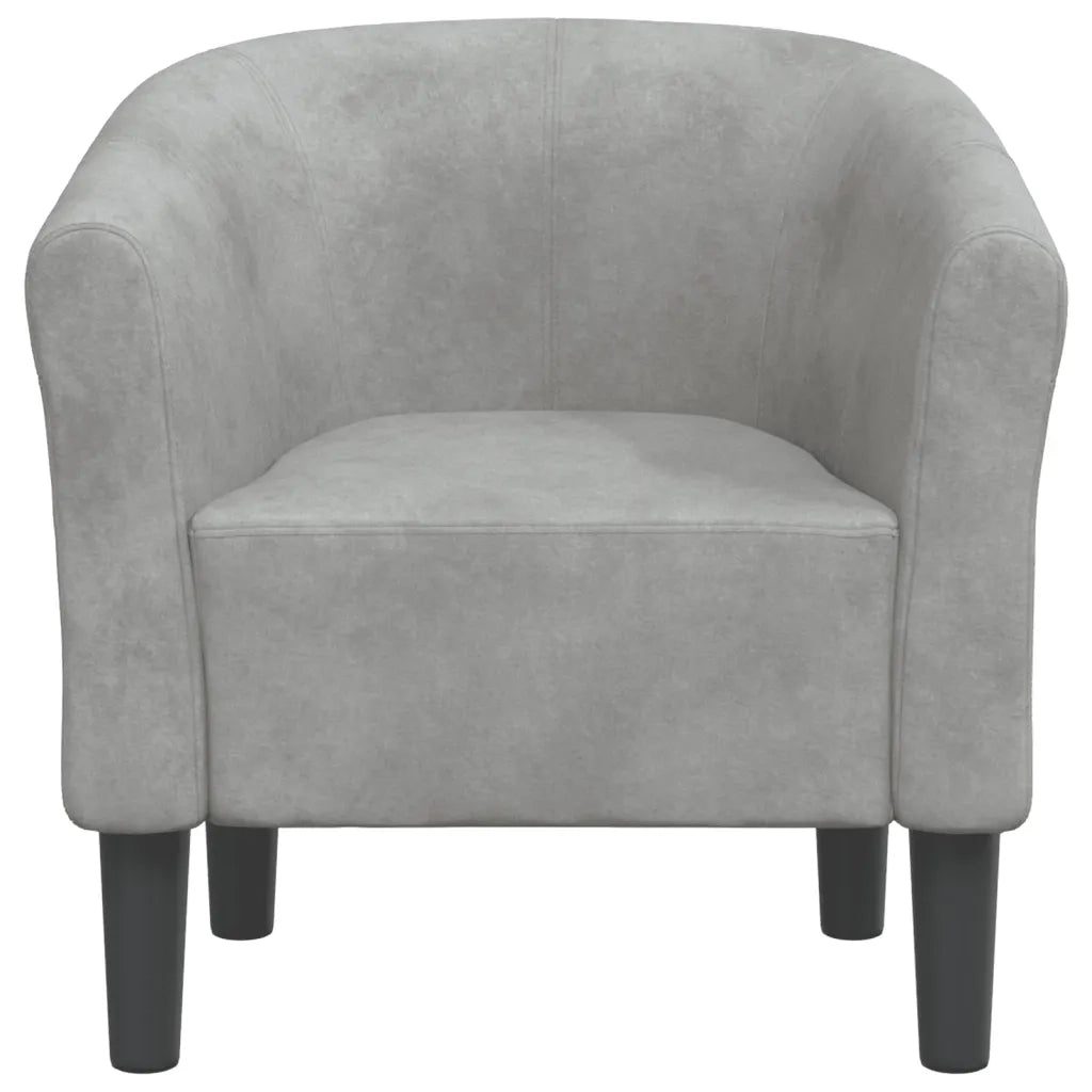 Divano Sedia-Poltrona Cabriolet Grigio Chiaro in Velluto 774425
