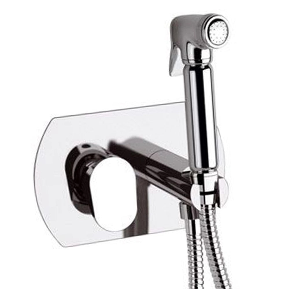 Miscelatore incasso per shut-off con doccetta shut-off, supporto doccia e flessibile doccia