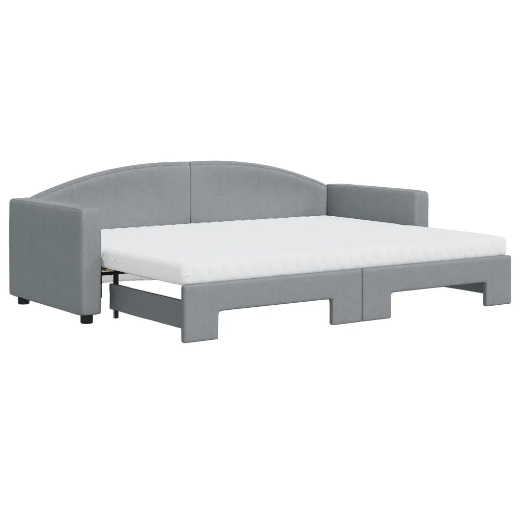 Divano Letto Estraibile Materassi Grigio Chiaro 80x200 Tessuto 3197201
