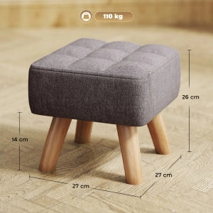 SGABELLO poggiapiedi 27x27x26 cm Grigio in poliestere