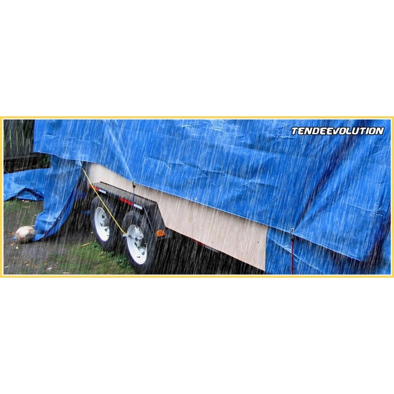 Telo PVC OSCURANTE Impermeabile Bianco | Telone Occhiellato Ogni 25CM 850g/mq | Copertura Esterna | 5x8m | Resistente Multiuso