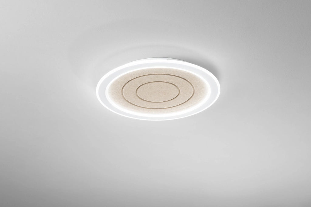 PLAFONIERA AUX BEIGE TONDA IN PMMA 40W 5200LM CCT 3000 E 4000 E 6500K D.60X5.5CM