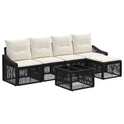 Set Divano da Giardino 6 pcs Nero polyrattan 3435994