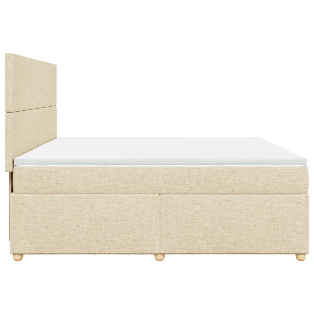 Giroletto a Molle con Materasso Crema 200x200 cm in Tessuto 3293685
