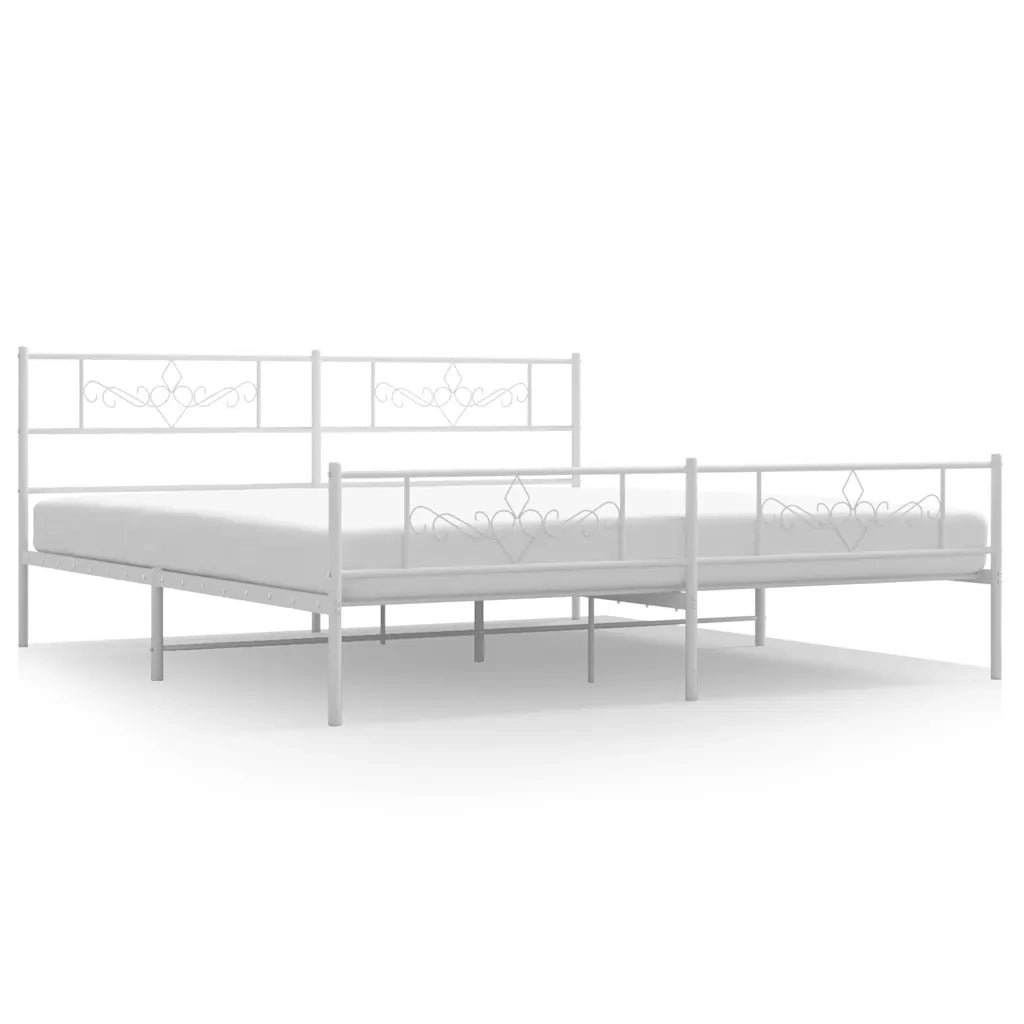 Giroletto con Testiera e Pediera-Struttura Letto Metallo Bianco 183x213 cm 976926