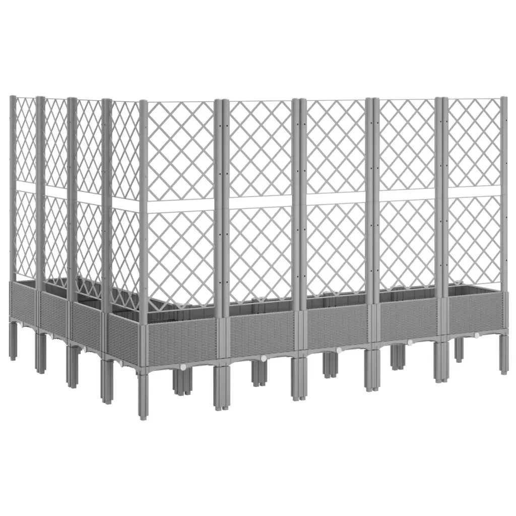 Fioriera Giardino con Traliccio Grigio Chiaro 200x160x142 cm PP 367942