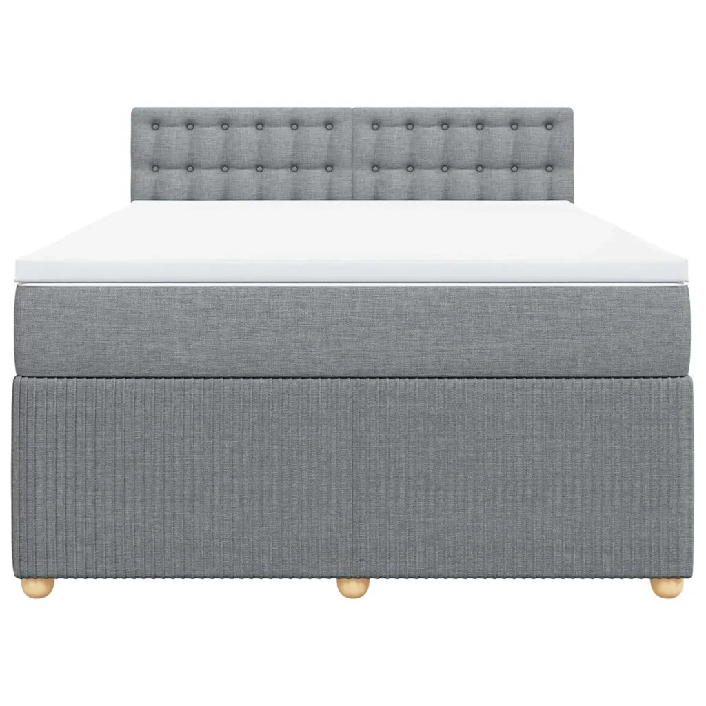 Giroletto a Molle con Materasso Grigio Chiaro 160x200cm Tessuto