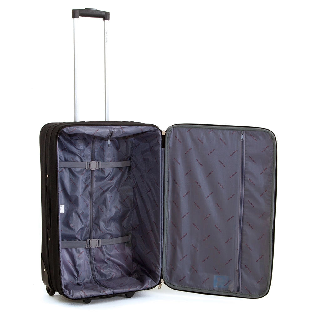 Set 3 Valigie Trolley Morbide in Poliestere 2 Ruote Ravizzoni Perla Nero