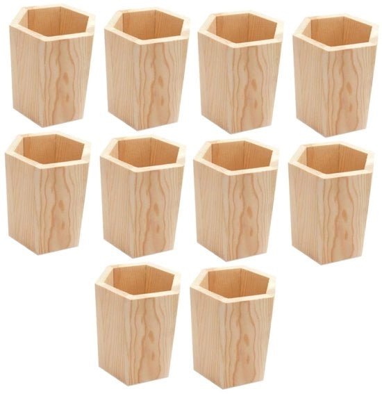 10 pacchi di penne in legno di abete, penne in legno di abete, organizzatore di penne, organizzatore mini-buro, strumenti in legno di abete per geometria per ufficio