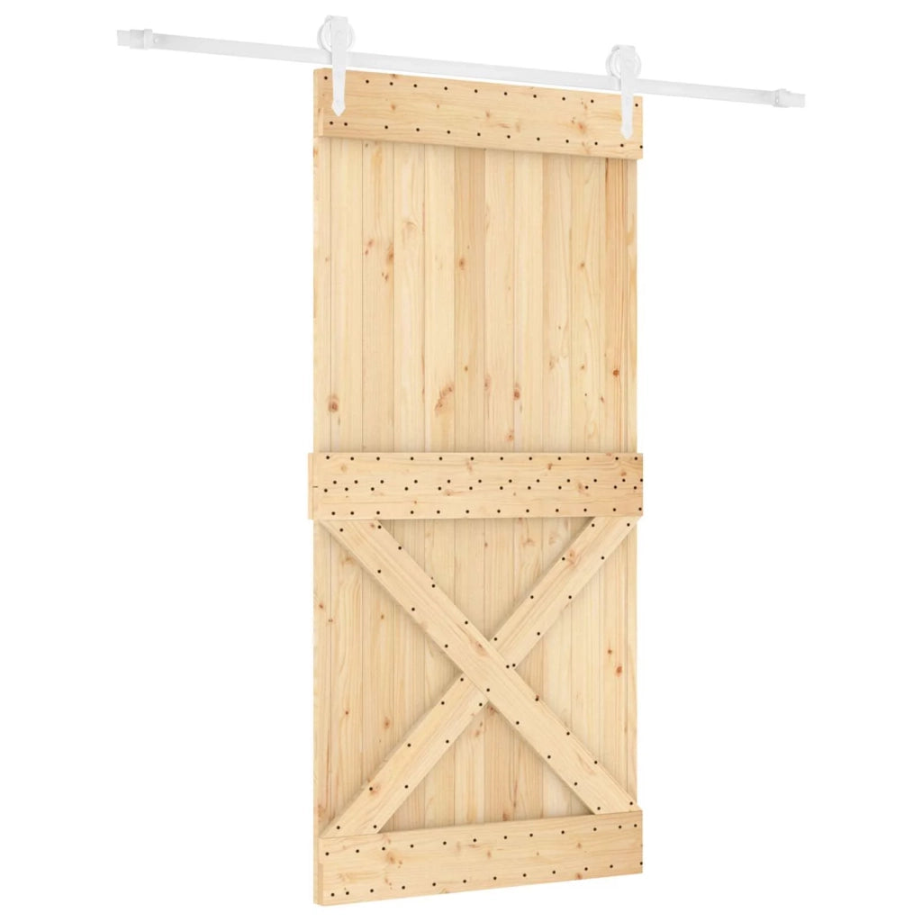 Porta scorrevole Naturale e Bianco 95 x 210 cm 3445192