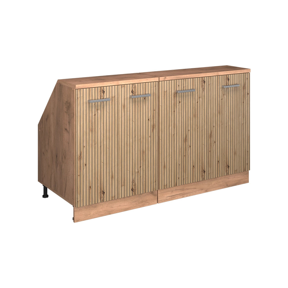 Set di mobili sottotetto Rion Rovere artigianale/Rovere dorato 140 cm Set di 2 carcasse armadio profondità 60 cm Vicco