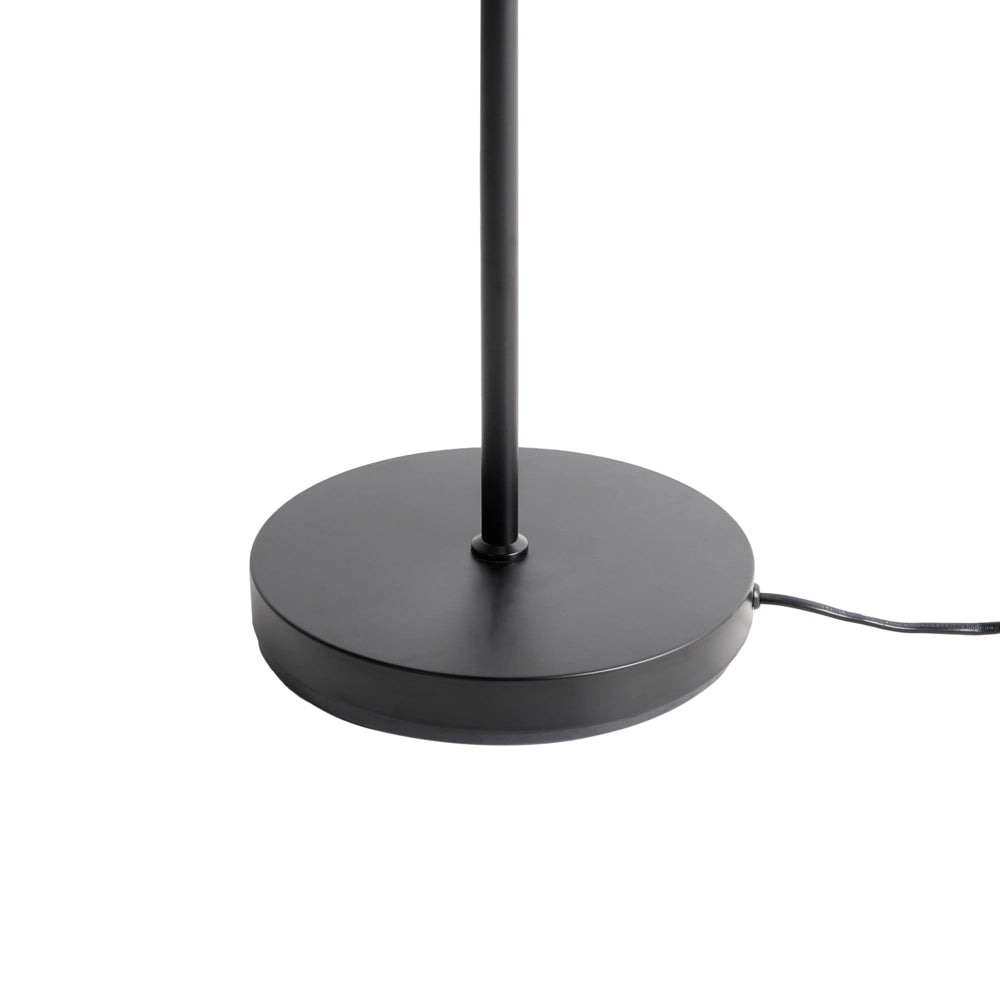 Lampada da terra moderna Base in ferro nero Paralume in tessuto Soggiorno Camera da letto Bianco