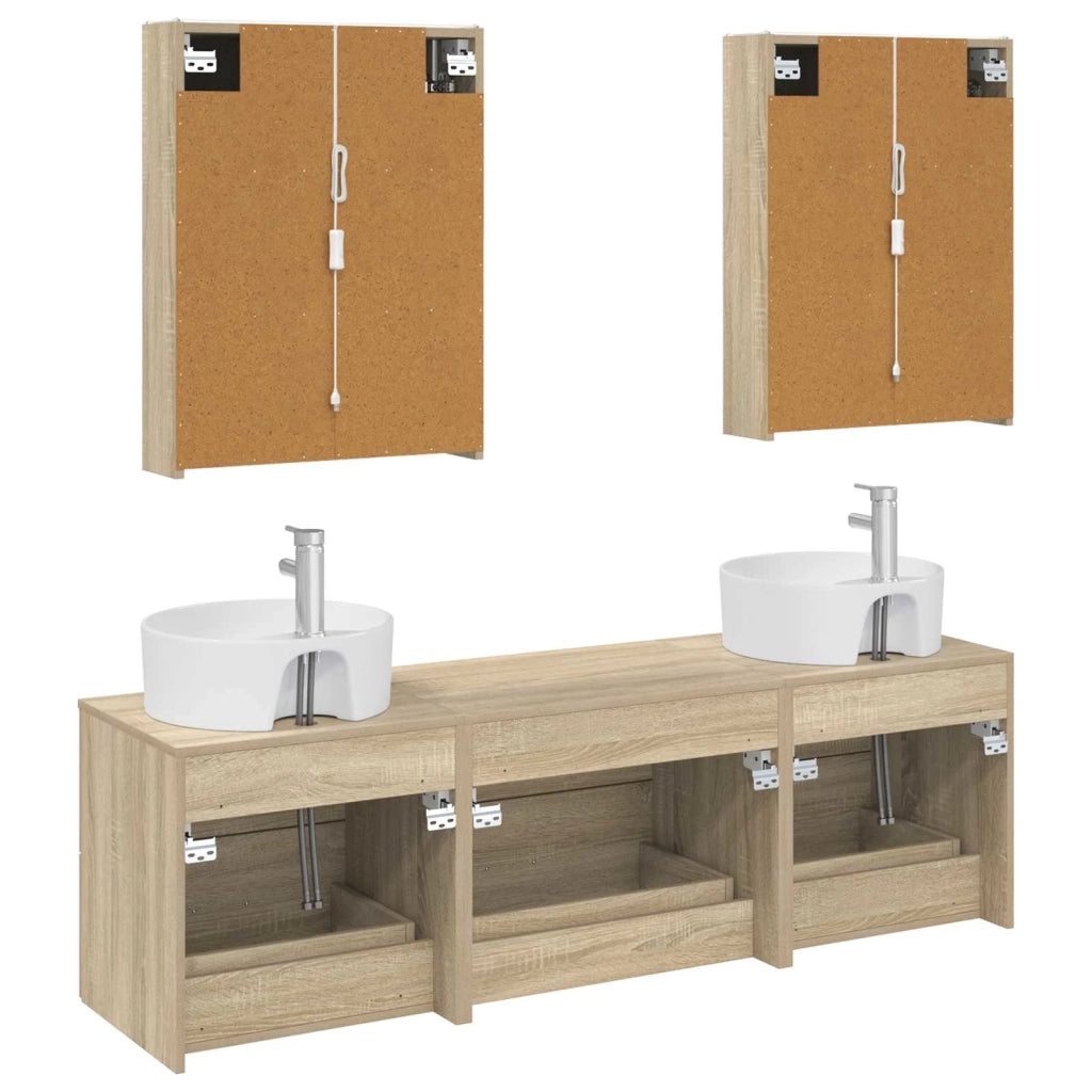 Set di mobili per il bagno 5 pcs Rovere Sonoma 3406889