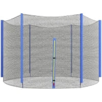Rete di Protezione per Trampolini a 6 Pali con Ingresso con Cerniera, in PE, Ø244x180 cm, Nero e Blu
