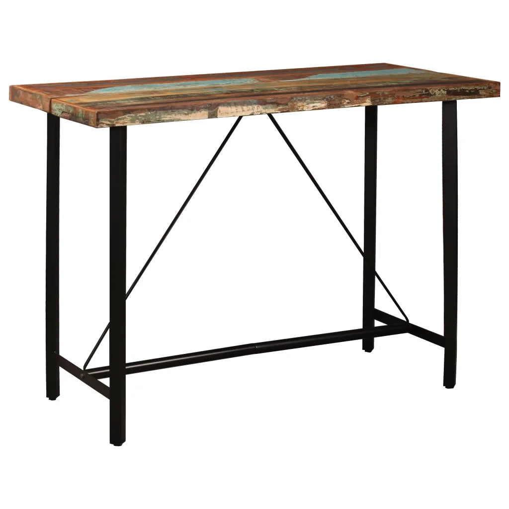 Set da Bar 7 pz in Legno Massello di Recupero e Vera Pelle 278768