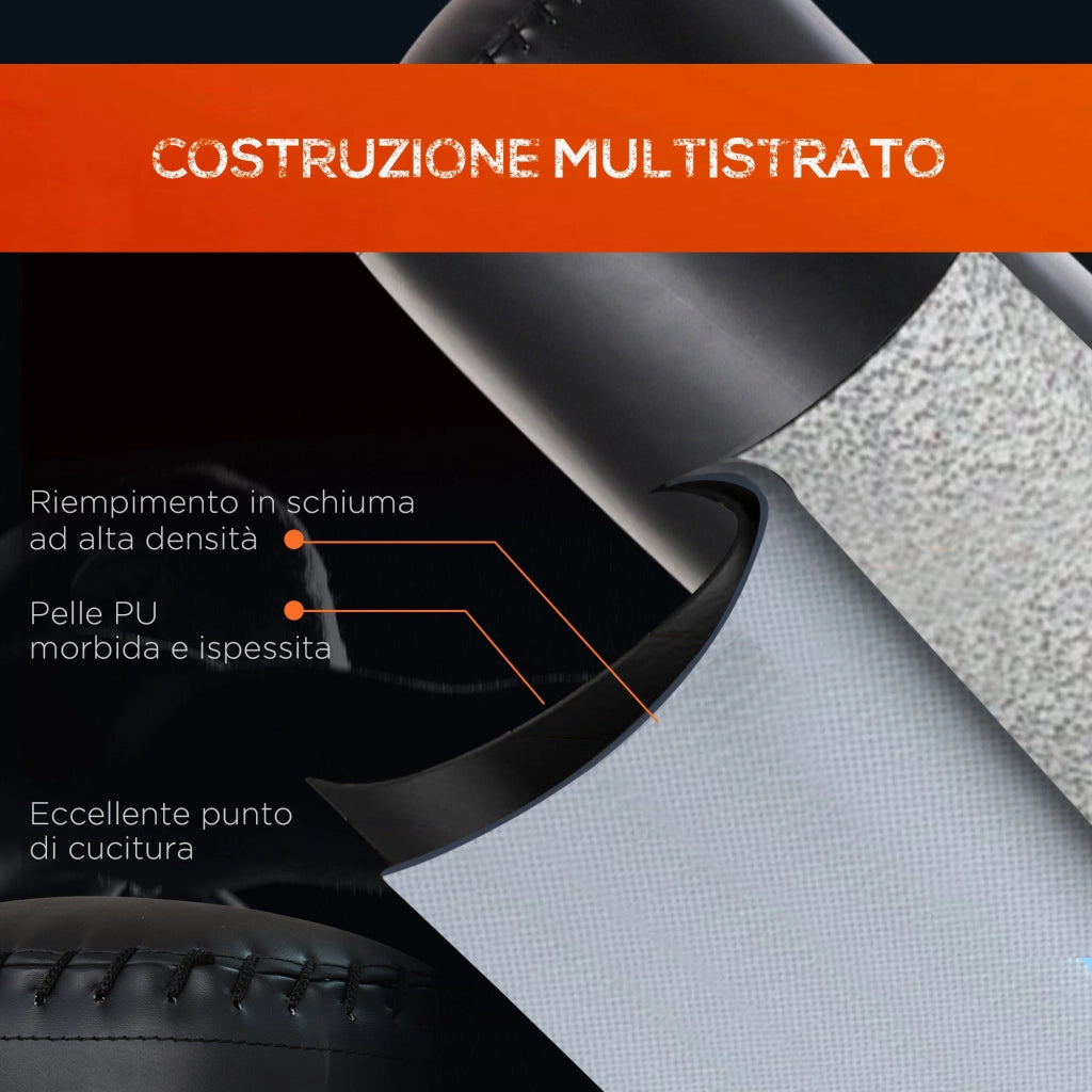 Sacco Boxe da Terra Autoportante con Base Riempibile Ø50x170 cm Nero