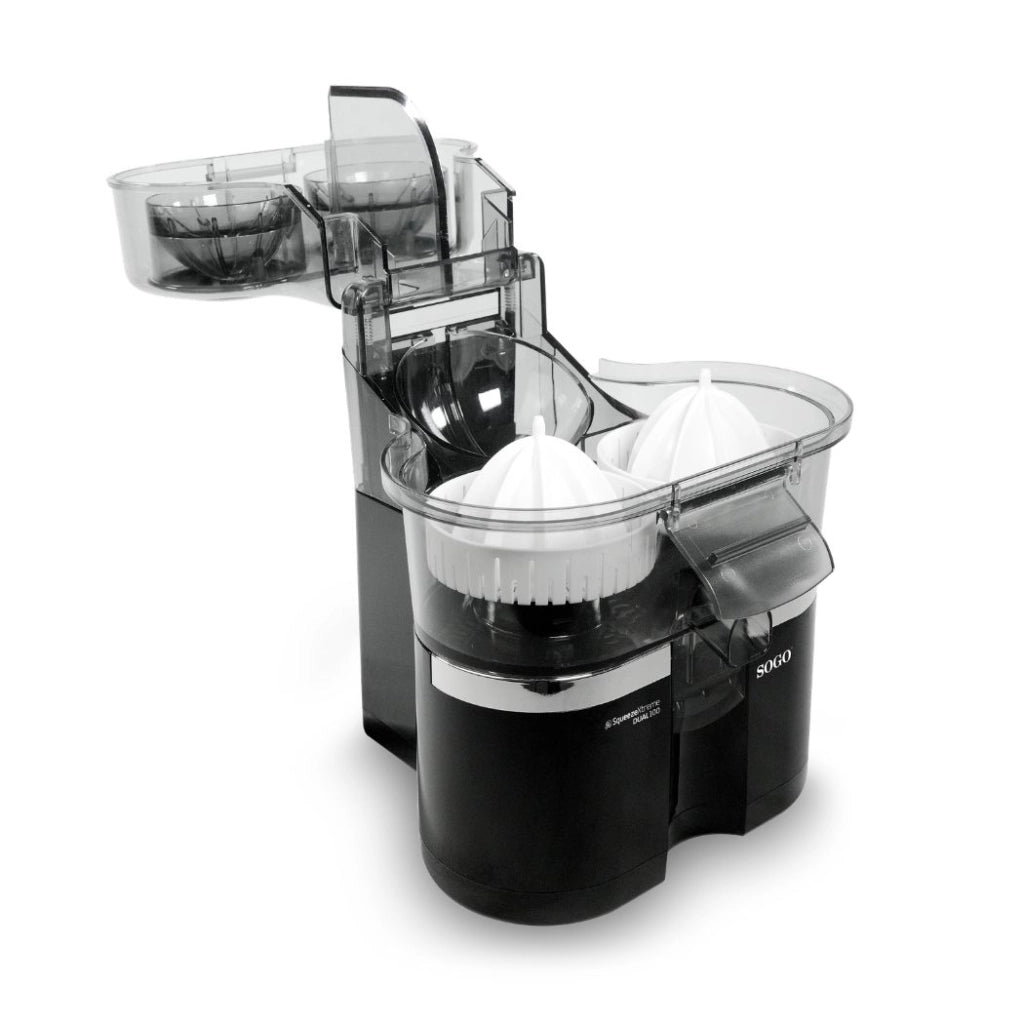 Spremiagrumi elettrico doppio 100W con 2 coni e funzione automatica auto lift, filtro senza polpa e taglia arance - Sogo
