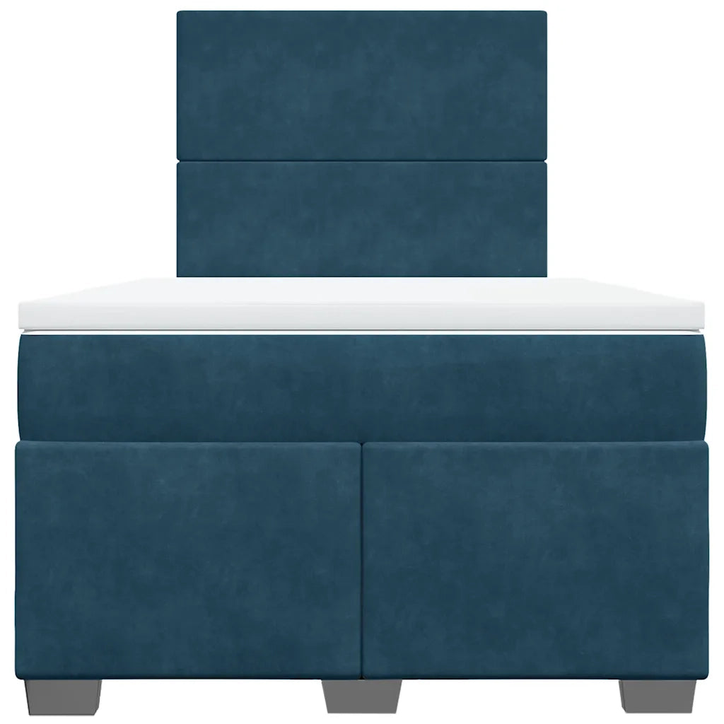 vidaXL Giroletto a Molle con Materasso Blu 120x200 cm in Velluto
