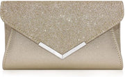 Borsa a Mano per Donna con Glitter per la Sera, Piccola Borsa da Spalla (Giallo)