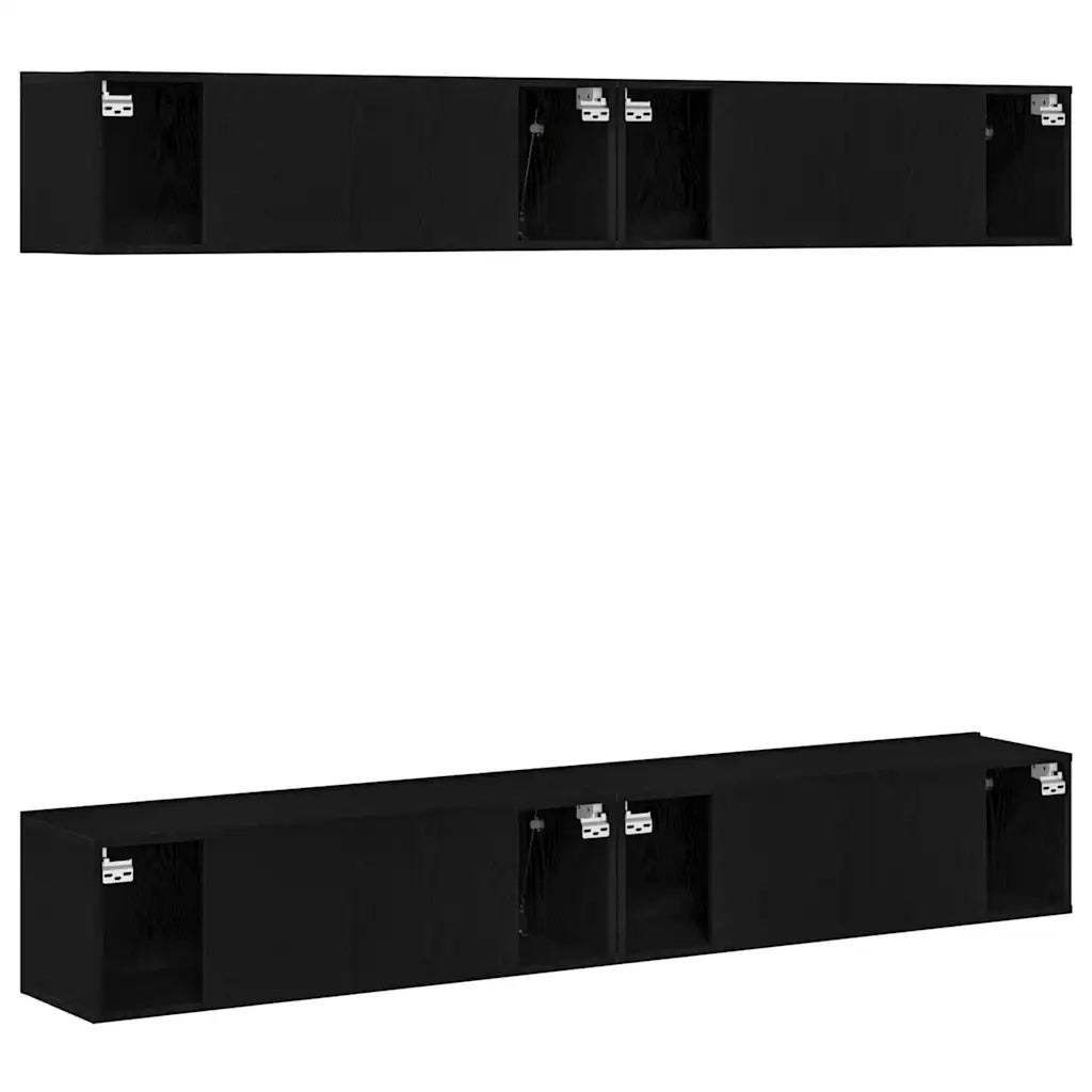 Set mobile TV 4 pcs Rovere Nero 100 x 30 x 30 cm 3333050