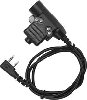 Adattatore U94 - Cavo PU - Microfono Antislip Push to Talk - Formato compatto - Connettore K - Adatto per Radiocomunicatori a due vie Walkie Talkie - 2/3 poli