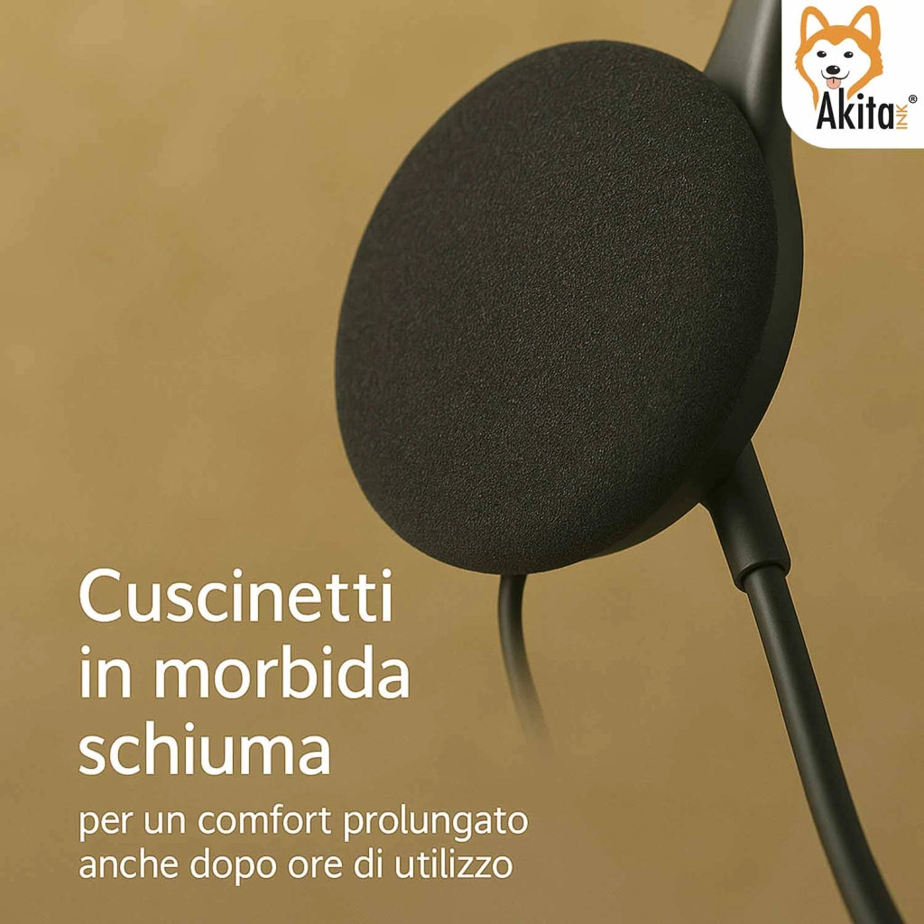 Cuffia AKITAINK USB con Microfono per Ufficio