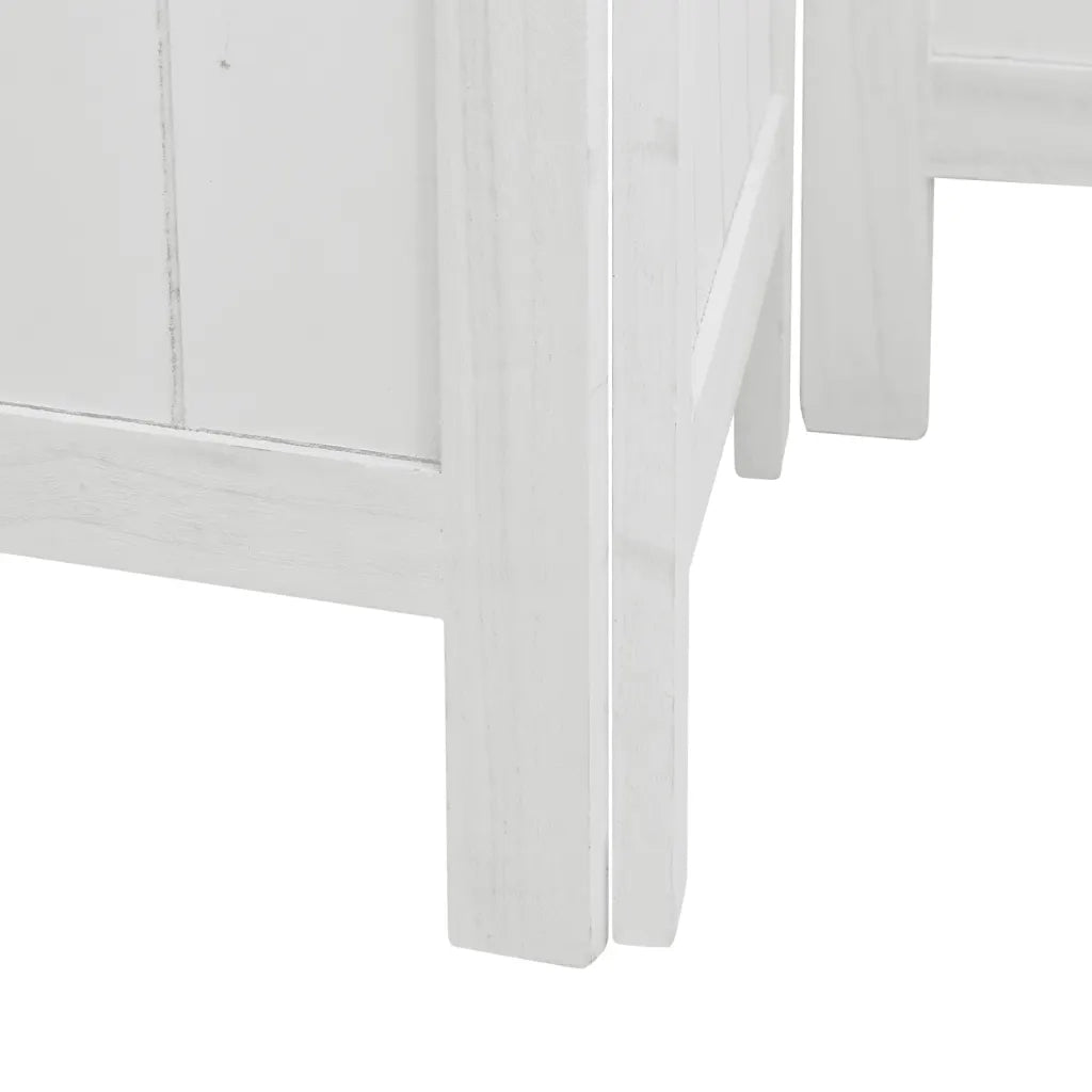 Divisorio Ambienti 3Pannelli Bianco Legno Massello di Paulownia 358717