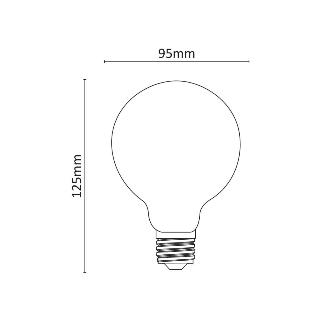 Alcapower Lampadina LED Globo G95 ClassicLED Vetro Bianco 10W E27 1400lm 4000K Luce Naturale 360° - Efficienza Energetica Classe D ad Alte Prestazioni
