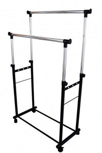 Stand Appendiabiti 85x44x90/160 cm in Acciaio Nero