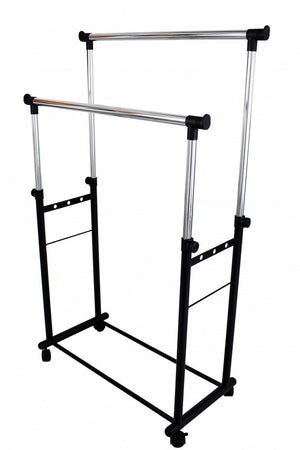 Stand Appendiabiti 85x44x90/160 cm in Acciaio Nero