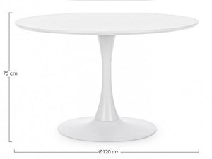 Tavolo Ø120x75h cm Bloom Bianco