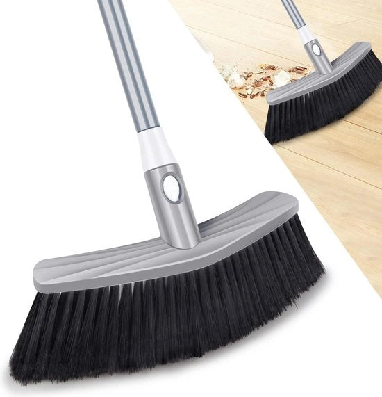 Scopa a Spazzola con Manico Regolabile da 119 Cm - Ideale per Raccogliere Foglie, Garage, Stanza e Ufficio