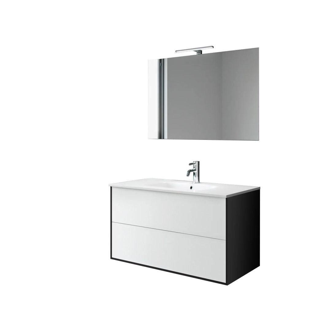 Mobile bagno composizione 4 pezzi L.91 P.46,5 H.190 cm IGEA colore bianco opaco