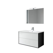 Mobile bagno composizione 4 pezzi L.91 P.46,5 H.190 cm IGEA colore bianco opaco