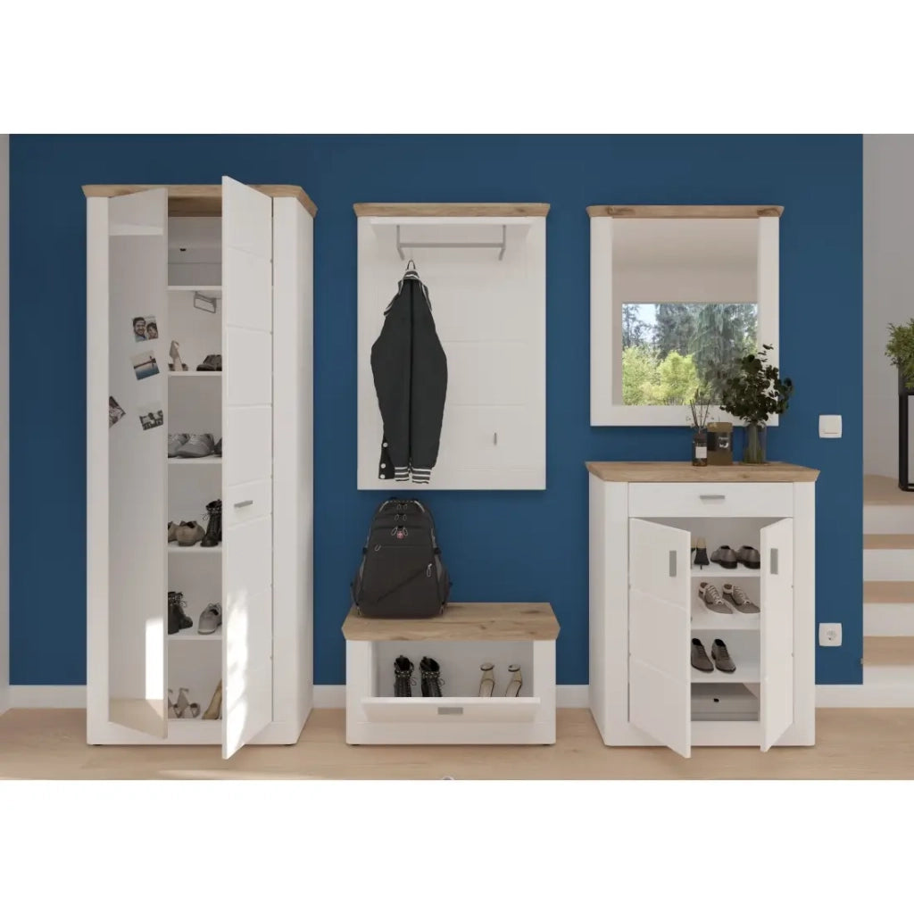 Specchio CAMPAGNA bianco e quercia – 77x87 cm, stile campagna