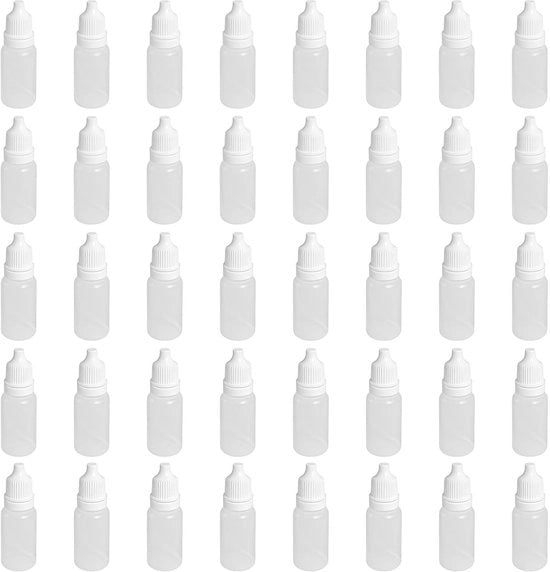 Flessa per gocce 30 ml - 50 pezzi - Flessa in plastica pulita - Flessa con cappuccio a vite - Flessa compressibile - Ideale per solventi - Flessa per gocce
