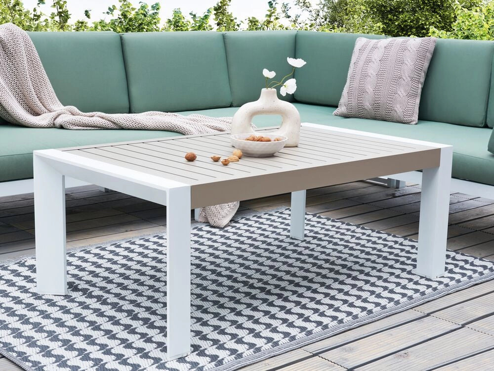 Tavolino da giardino Taupe Aluminium 120 x 170 cm Spazio pranzo all'aperto