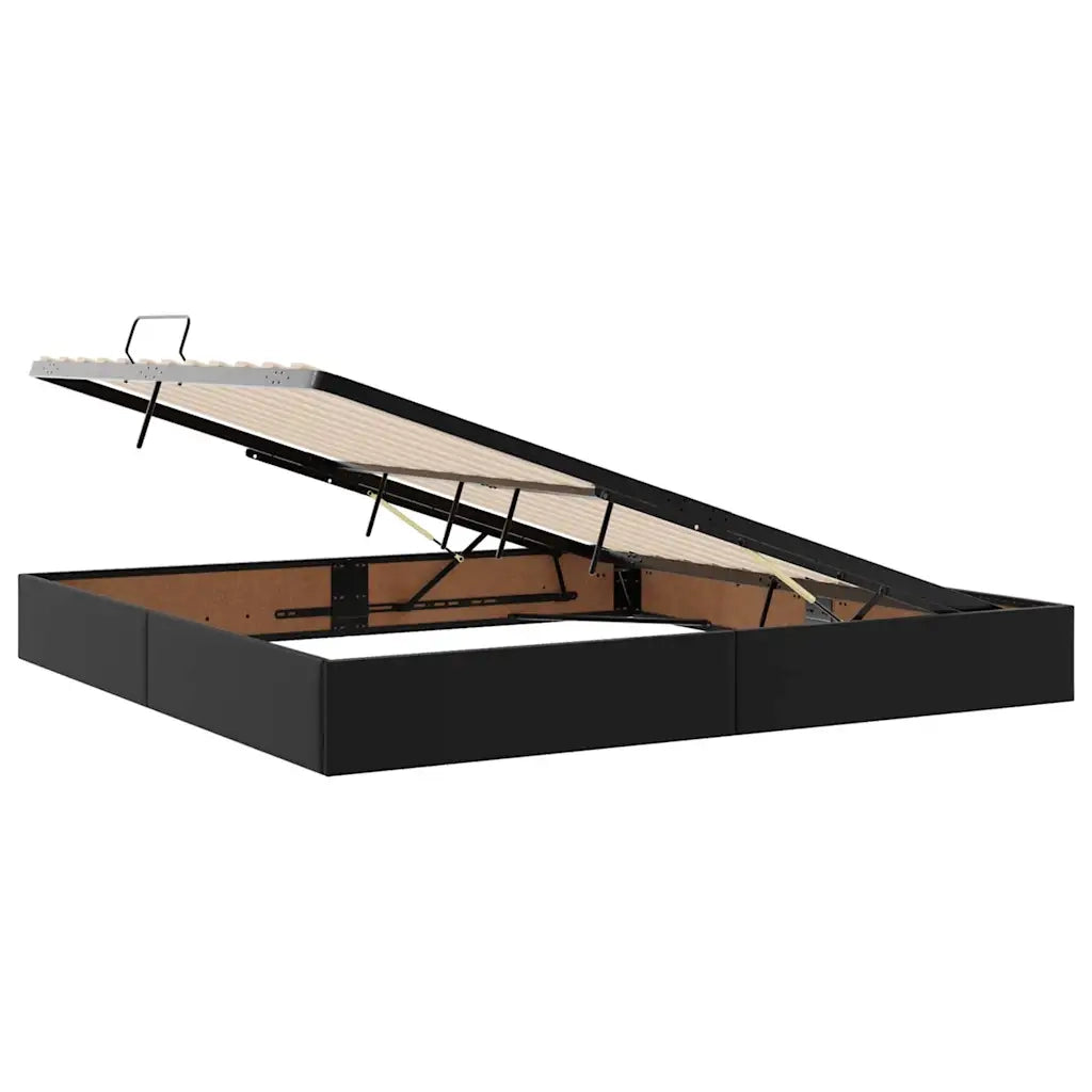 Letto con contenitore e materasso 2 pcs Nero Pelle 3399624