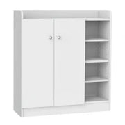 Mobile Portascarpe a 4 Ripiani con 1 Armadietto, 83 cm x 30 cm x 90 cm, Bianco