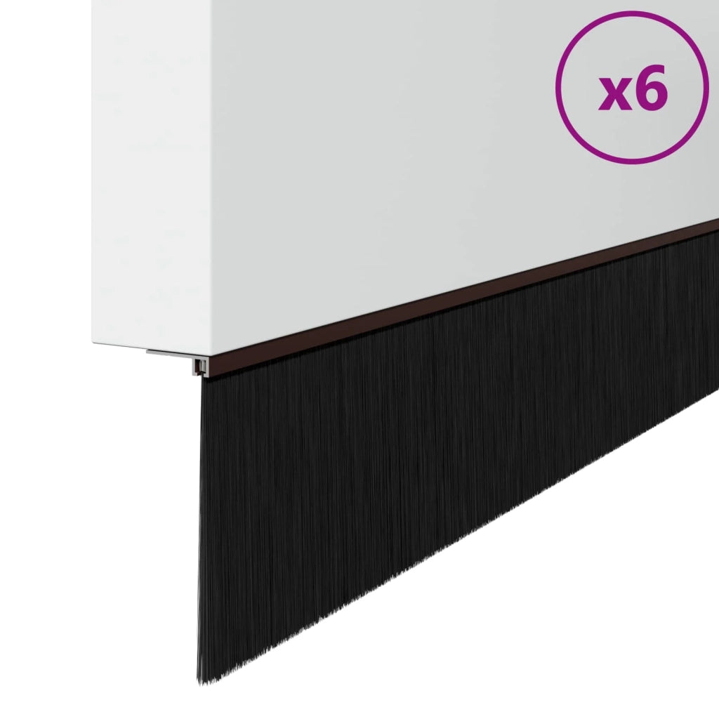 Spazzole per porte autoadesive 6 pz Marrone 100 cm CFW5102304