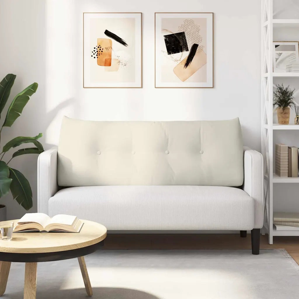 Cuscino per Schiena Crema 120 x 24 x 50 cm Velluto 42014496